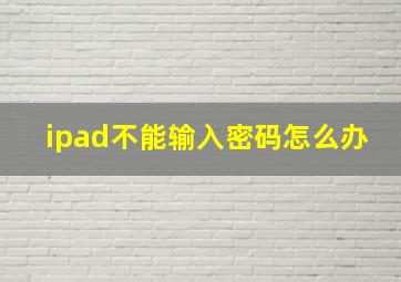 ipad不能输入密码怎么办