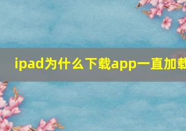 ipad为什么下载app一直加载