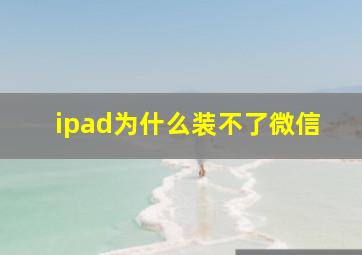 ipad为什么装不了微信