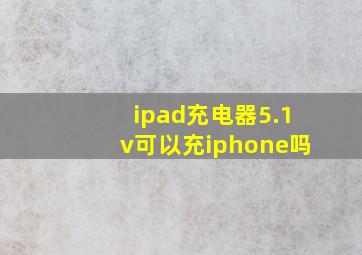 ipad充电器5.1v可以充iphone吗