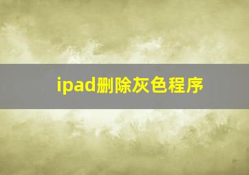 ipad删除灰色程序