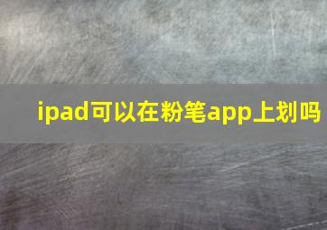 ipad可以在粉笔app上划吗