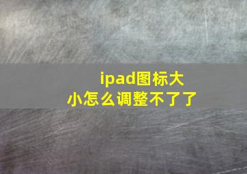 ipad图标大小怎么调整不了了