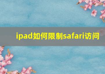 ipad如何限制safari访问