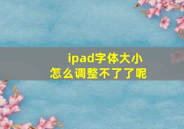 ipad字体大小怎么调整不了了呢