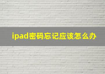 ipad密码忘记应该怎么办