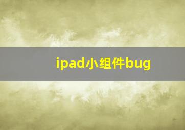 ipad小组件bug