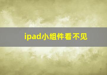 ipad小组件看不见