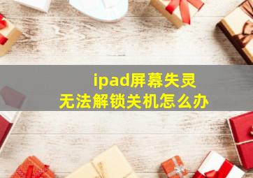 ipad屏幕失灵无法解锁关机怎么办