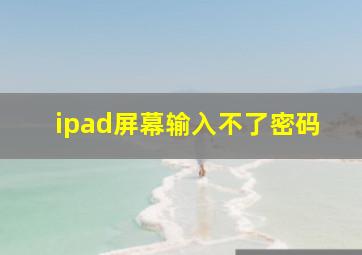 ipad屏幕输入不了密码