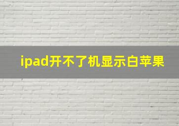 ipad开不了机显示白苹果