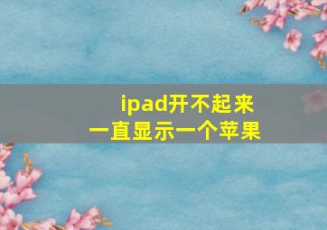 ipad开不起来一直显示一个苹果