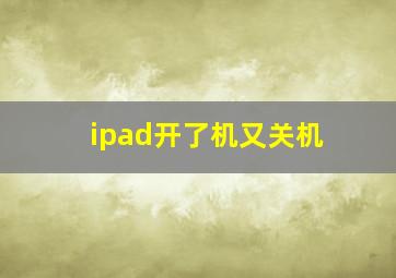 ipad开了机又关机