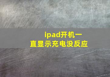 ipad开机一直显示充电没反应