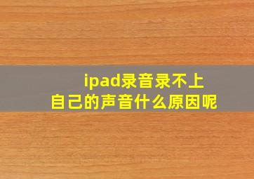 ipad录音录不上自己的声音什么原因呢