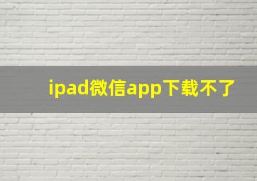 ipad微信app下载不了