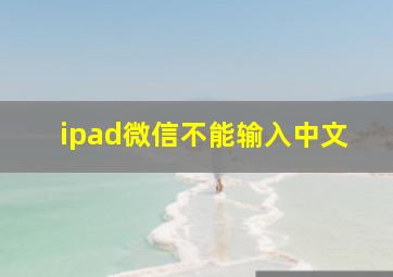 ipad微信不能输入中文