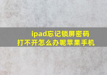 ipad忘记锁屏密码打不开怎么办呢苹果手机