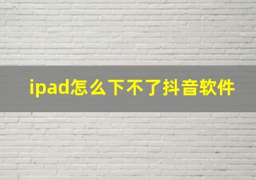 ipad怎么下不了抖音软件