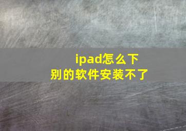 ipad怎么下别的软件安装不了