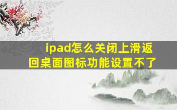 ipad怎么关闭上滑返回桌面图标功能设置不了