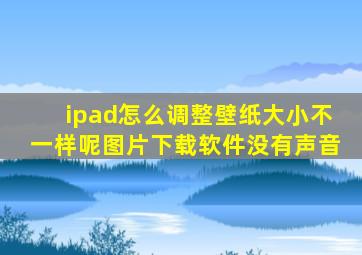 ipad怎么调整壁纸大小不一样呢图片下载软件没有声音