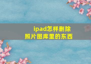 ipad怎样删除照片图库里的东西