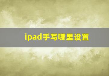 ipad手写哪里设置