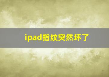 ipad指纹突然坏了