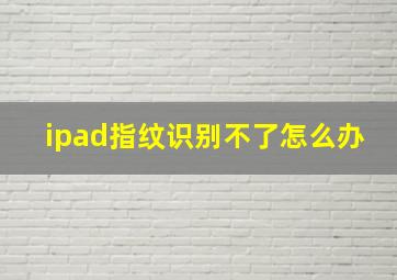 ipad指纹识别不了怎么办