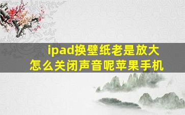 ipad换壁纸老是放大怎么关闭声音呢苹果手机