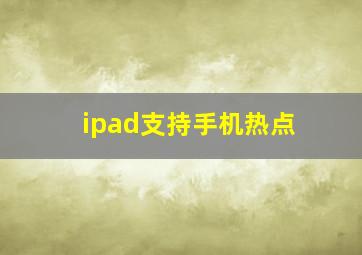 ipad支持手机热点