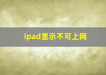 ipad显示不可上网