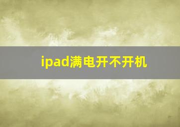 ipad满电开不开机