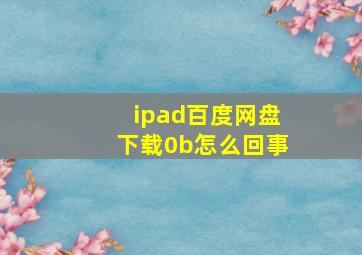 ipad百度网盘下载0b怎么回事