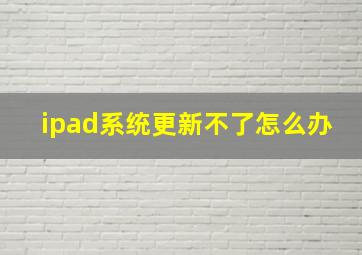 ipad系统更新不了怎么办