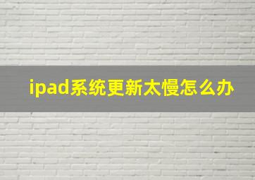 ipad系统更新太慢怎么办