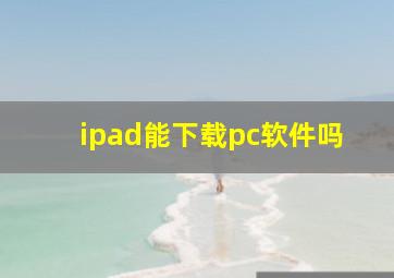 ipad能下载pc软件吗