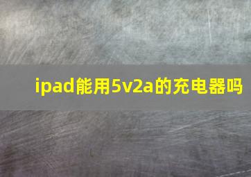 ipad能用5v2a的充电器吗