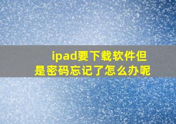 ipad要下载软件但是密码忘记了怎么办呢