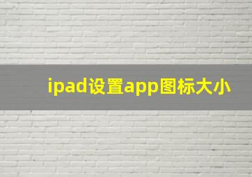 ipad设置app图标大小