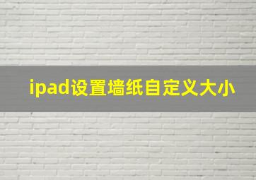 ipad设置墙纸自定义大小