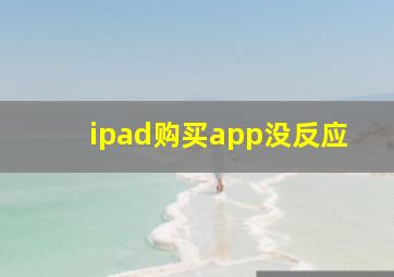 ipad购买app没反应