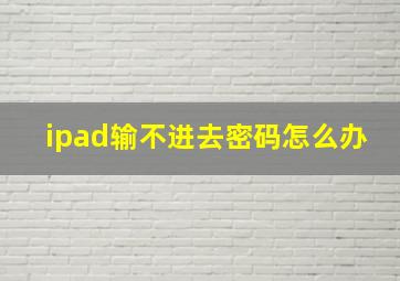 ipad输不进去密码怎么办