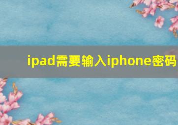 ipad需要输入iphone密码