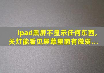 ipad黑屏不显示任何东西,关灯能看见屏幕里面有微弱...