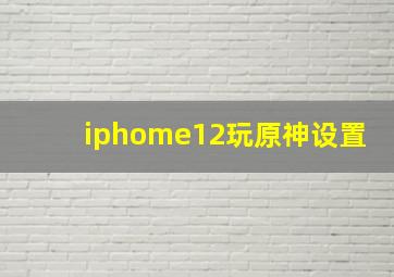 iphome12玩原神设置