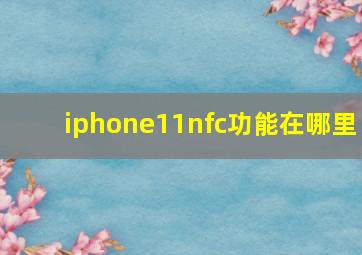 iphone11nfc功能在哪里