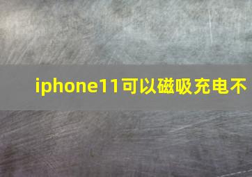 iphone11可以磁吸充电不