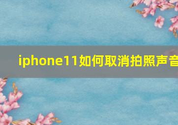 iphone11如何取消拍照声音